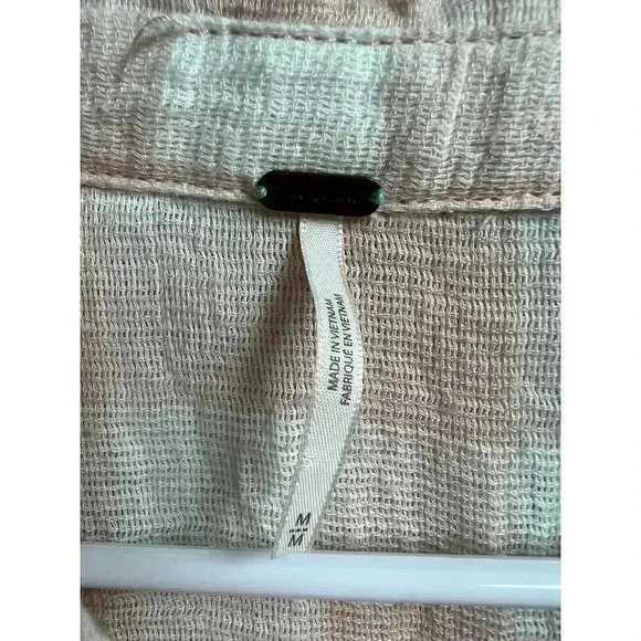 Free People Hey There Sunshine Button Down Pink and White Checks Blouse Medium - Picture 3 of 9